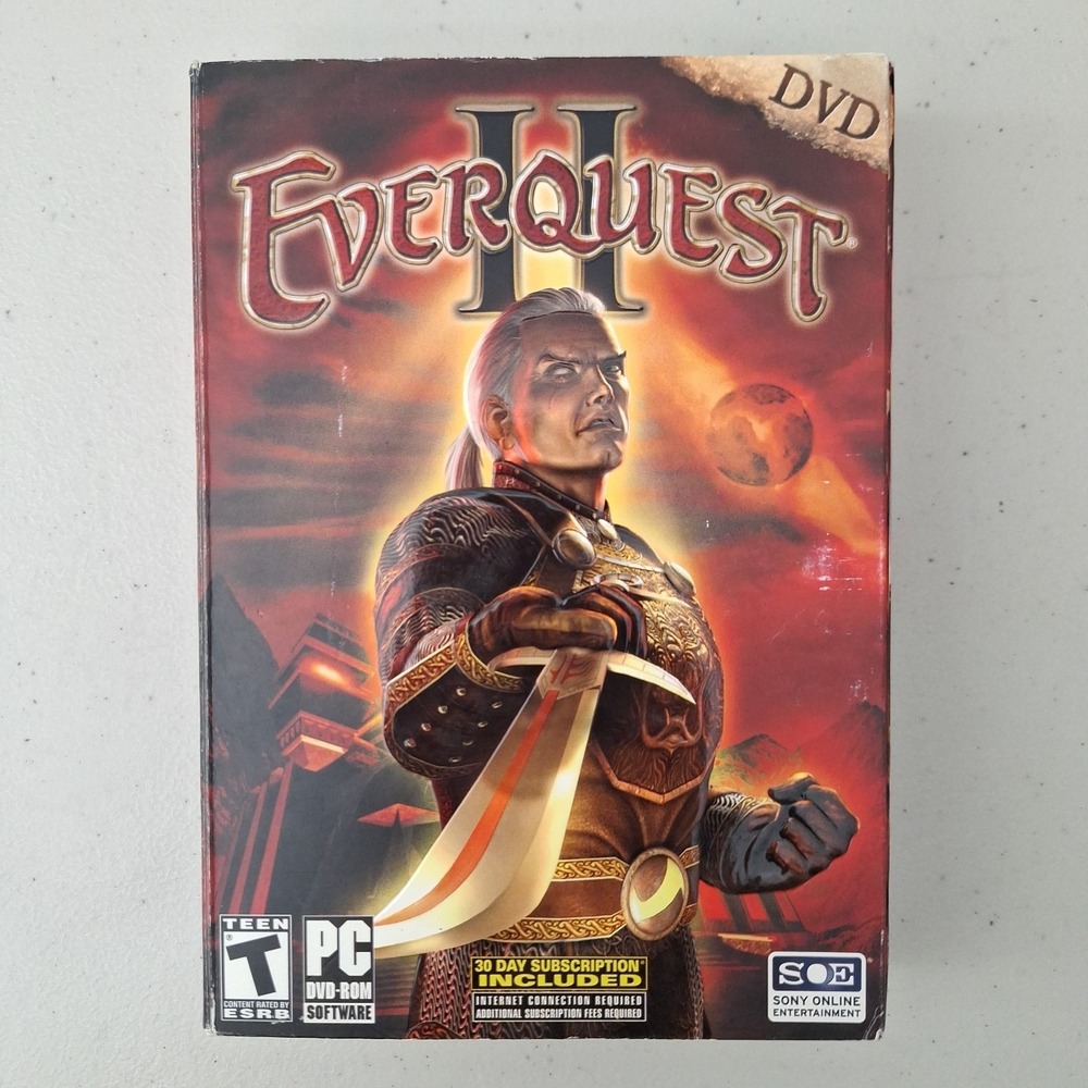 Vtg EverQuest II 2004 Sony PC DVD-ROM Box Set Computer Game- Open Box - COMPLETE